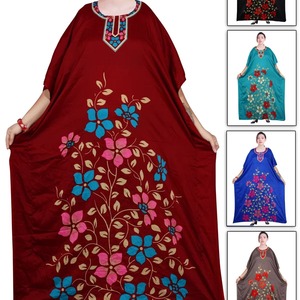 Vente en gros Caftans de luxe à imprimé africain, grande taille, coupe ample, vêtements en soie pour femmes - Product Image 6