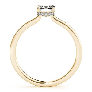 Bague en or jaune 18 carats avec diamant taille émeraude pour femme, élégante, scintillante, opulente, souvenir, cadeau d'anniversaire - Product Image 1