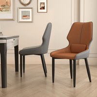 Chaise de loisirs moderne en cuir beige coussin souple dossier de jambe en métal pour salle à manger salon hôtel restaurant usine vente en gros
