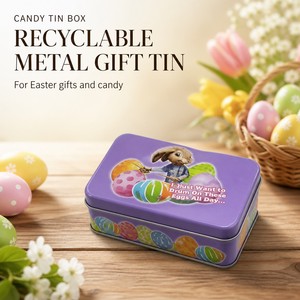 Manufacturer Wholesale Glory <strong>Tins</strong> Mixed Color Glossy Lamination Recyclable Food Grade Small <strong>Tin</strong> Metal Candy Box - Product Image 1