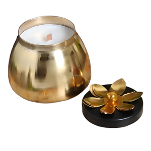 <b>Decorative</b> Hammered Wax Filled Candle <b>Jar</b> with Lid - Product Image 6