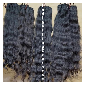 Extensiones de cabello sin enredos alineados con cutículas crudas sin procesar de la mejor calidad de la India Natural Wave - Product Image 2