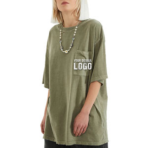 T-shirts pour hommes en coton avec logo personnalisé, col ras du cou, effet batik délavé, haute qualité, coupe ample et respirante - Product Image 5