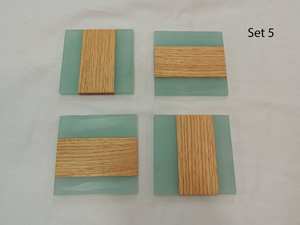 Solid Hardwood and Stone <b>Tea</b> <b>Coaster</b> Set Durable, Lightweight, and Custom Carved Wooden Drink <b>Coasters</b> with Branding Options - Product Image 3