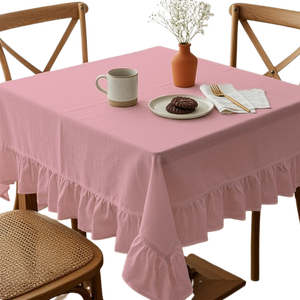Mantel Rosa Tamaño único para mesas de comedor Tela de poliéster para hoteles Fiestas y reuniones 140x180cm 55x70 pulgadas - Product Image 1