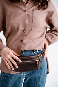 Custom Logo Fashion Lady Waist <b>Bag</b> Genuine Leather Travel Fanny Pack Multi Color <b>Women</b> Sling Leather Waist <b>Belt</b> <b>Bag</b> LFP-0037 - Product Image 6