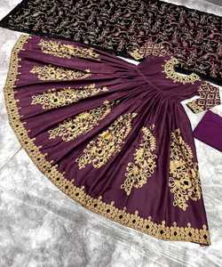 Vêtement ethnique, salwar kameez pour femmes, tenue de fête de mariage indienne, broderie en coton georgette, en stock, prix de gros - Product Image 4