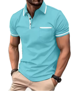 Maillot de golf pour hommes en coton 100% à manches courtes, surdimensionné, décontracté, personnalisable avec votre logo, de haute qualité, en gros - Product Image 5