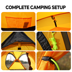 Tenda da Campeggio HOMFUL Portatile in Alluminio Antivento e Impermeabile per 4 Persone con Ampio Vestibolo - Product Image 6