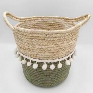 Yulin Jiafu panier de paille tissé rond pots de fleurs jardinière avec fonction de stockage écologique technique de tissage écologique - Product Image 5