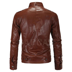 Veste en cuir PU longue et élégante sur mesure pour hommes grandes tailles, tissu tricoté, fermeture éclair, service OEM, coupe-vent, imperméable, manteau d'hiver - Product Image 2