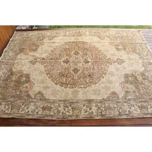 Turkish Vintage Runner Rug 0.6x10 ft, <b>Brown</b> <b>Wool</b> Rug - Product Image 3