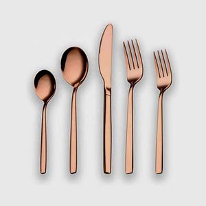 Elegante juego de cubiertos de acero inoxidable pulido dorado con mango de resina blanca juego de cubiertos de alta calidad para el hogar - Product Image 2