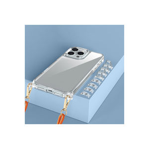 Funda de Silicona Transparente de Lujo para 16 Pro Max con Correa Desmontable y Gancho Metálico, Cubierta Protectora a Presión - Product Image 3