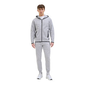 New Slim Fit Jogging Zipper Tracksuit Men 100% Cotton Plain Tracksuit Men Sweat Suits <b>Cheap</b> Jogging Suits for Men - Product Image 1
