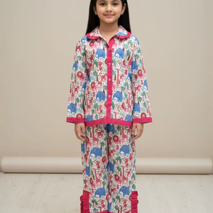 Ropa de dormir de algodón de manga larga para niños y niñas, conjunto de 2 piezas de invierno 2025, ropa de dormir para niños, pijamas personalizados para niñas y niños - Product Image 1