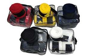 Bandages pour chevaux en polaire doux de haute qualité, bandages de jambe durables pour l'équitation, ensemble de bandages pour chevaux en polaire de qualité supérieure, respirants - Product Image 6