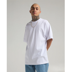 T-shirts personnalisés de haute qualité en molleton de coton doux impression bouffante plaine surdimensionné poids lourd 280GSM t-shirts hommes avec marque privée - Product Image 4