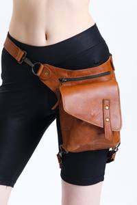 Último diseño 2025 bolso de pierna de cuero genuino cremallera de moda portátil impermeable personalizable Mini bolso de cintura para Unisex 2017 - Product Image 4