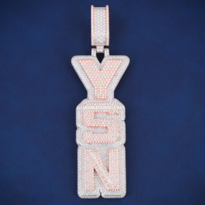 Nouveau à la mode 925 en argent Sterling rond VVS Moissanite diamant dernier pendentif en gros - Product Image 1