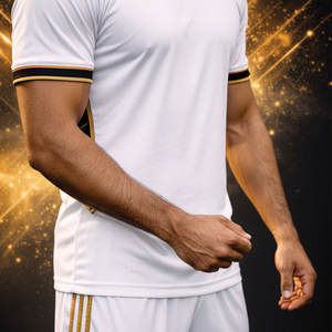 Uniforme de Fútbol Golden Aura Elite Kit, Color Blanco, Pantalón Corto de Verano, 100% Poliéster, Secado Rápido, Transpirable, para Atletas de Alto Rendimiento - Product Image 2