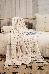 Personalizable respetuoso con el medio ambiente 130x170 cm grueso mechón bordado borlas invierno sofá para ropa de cama con fines decorativos - Product Image 2