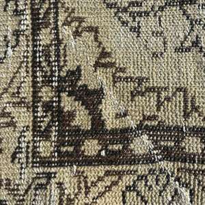 Alfombra Turca, Alfombra Decorativa de 3.5x6.2 pies, Alfombra Vintage de Lana con Diseño Floral Marrón - Product Image 3