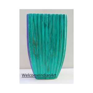 Rustic Vintage Hand Carved <b>Wood</b> <b>Vase</b> Floral Design <b>Bamboo</b> Material for Modern & Antique for Living Room Garden Gift - Product Image 2