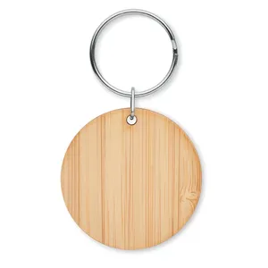 Portachiavi e Moschettone in Bambù Sostenibile ROUNDBOO - Gadget Promozionali Eco-Friendly - Product Image 2