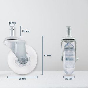 2.5 Inch <b>Office</b> <b>Chair</b> Caster With Transparent PU <b>Wheel</b> <b>No</b> Marking - Product Image 2
