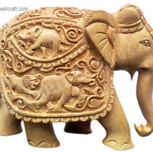Elefante de madera hecho a mano tallado tradicional hecho a mano estatua artesanal de madera estatuilla de elefante artesanal regalos para el hogar - Product Image 2