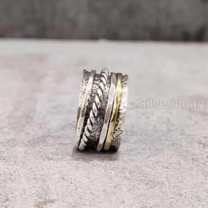 <b>Spinner</b> Band Meditation <b>Ring</b> 925 Sterling <b>Silver</b> Women's Thumb <b>Ring</b> Yoga Handmade Jewelry Christmas Anxiety Unisex <b>Spinner</b> <b>Ring</b> - Product Image 5