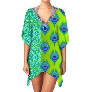 Comprar ligero con estilo de impresión de gasa Kimono elegante cuello en V de manga larga Casual Capas cubrir - Product Image 3