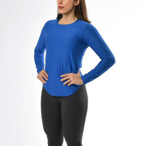 Camisas de compresión de manga larga con diseño de cuello redondo para mujer, ropa de entrenamiento de tamaño personalizado, camisas de compresión para mujer - Product Image 1