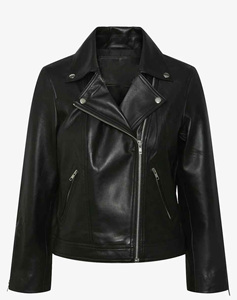 Nueva chaqueta de cuero de estilo motorista de moda de diseño personalizado para mujer, chaqueta de cuero Vintage de piel de vaca auténtica de alta calidad para mujer - Product Image 1