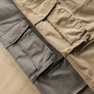 Pantalones de chándal informales de moda de invierno para hombre, monos holgados de talla grande con múltiples bolsillos, pantalones Cargo de calle con cintura elástica de lona - Product Image 2