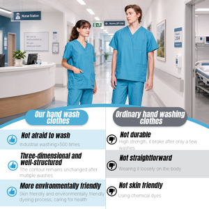 Tenues médicales ANNO en rayonne unisexe, tailles XS-8XL, grandes tailles, uniformes d'hôpital personnalisés multi-poches pour médecins et personnel de clinique - Product Image 2