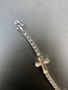 Bracelet croix en argent sterling 925 serti de diamants Moissanite VVS, style Hip Hop Tennis, bracelet de luxe tendance - Product Image 3