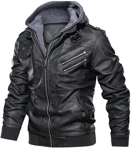 BSLN New Arrival Windbreaker Heat <b>Jeans</b> Jacket <b>For</b> <b>Men</b> PU <b>Leather</b> Jacket Plus Size <b>Men's</b> Jackets - Product Image 1