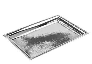 Bandeja de servicio de acero inoxidable con asas de trabajo doradas Bandeja de servicio de forma y tamaño personalizados para Cocina - Product Image 2