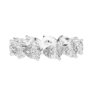 Bague éternité en diamant de laboratoire taille poire 3,13 carats pour femme, clarté VVS-VS EF, or 18 carats, 14 carats, 10 carats et argent 925, rose, jaune - Product Image 2