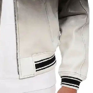 Chaquetas Bomber de Hombre de Cuero Genuino con Frente de Piel de Oveja y Bordado Personalizado Estilo Letterman, en Oferta - Product Image 3