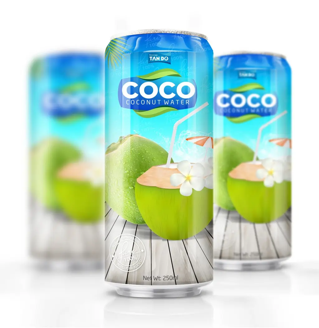 Wholesale 100% Natural Coconut Water Drink Pure Quality from Vietnam - Private Label Available