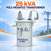 Transformateur de distribution monophasé monté sur poteau certifié TUV 25 kVA 10 kV/230 V pour alimentation électrique extérieure