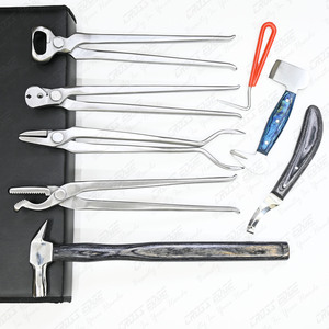 High Quality Sharp Hoof Knife Farrier kit Hoof Clincher Tool Nail Nipper 13 Inch Hot Fit <b>Tong</b> Steel Buffer with <b>Wooden</b> Handle - Product Image 4