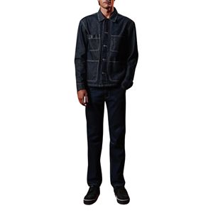 Chaqueta Vaquera Indigo Resistente para Primavera, Ropa Casual de Trabajo, Diseño Clásico con Botones, Múltiples Bolsillos, Ajuste Cómodo - Product Image 4