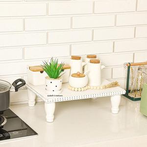 Rustic Wood Handcrafted Multi-Functional <b>Tiered</b> Display <b>Tray</b> with <b>Bead</b> Garland Tassels Geometric Pattern Decor - Product Image 1