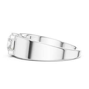 Bague de fiançailles de luxe en or blanc 10 carats plaqué rhodium avec diamant de laboratoire taille tennis pour occasions spéciales et anniversaires - Product Image 3
