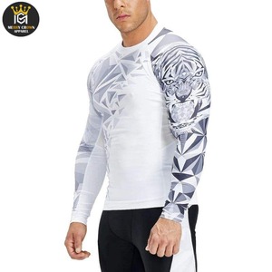 MMA ชุดป้องกันผื่นพร้อมโลโก้ของคุณมีคุณสมบัติระบายอากาศแขนยาวดีไซน์ตามสั่ง - Product Image 2