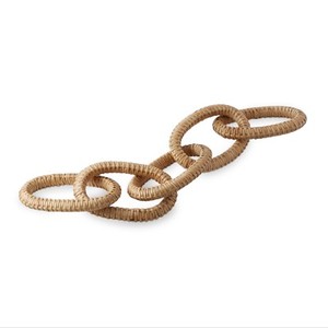 Madera y blanco Pianted decorativo pulido y nudos naturales eslabones decoración de cadena escultura de madera India por lametierartz - Product Image 6